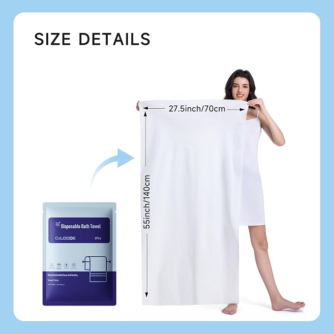 Disposable Bath Towels for Travel, Baby-Safe Disposable Towels Zero Fluorescent - Image 2