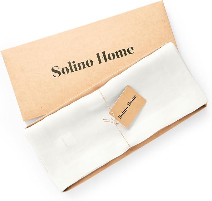 Solino Home 100% Pure Linen White Table Runner 60 Inches - Image 5