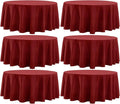 Round Tablecloth 120 Inch Tablecloth 6 Pack Red Table Cloths Washable by AOCOZHomeLifeMuseum