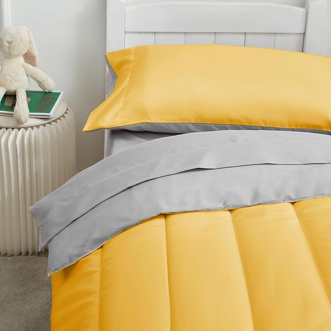UOZZI BEDDING Yellow 4 Pieces Toddler Bedding Set Ultra Soft and Breathable - Image 5
