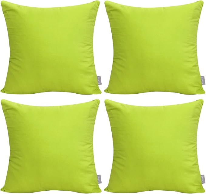 4-Pack 100% Cotton Comfortable Solid Decorative Throw Pillow Case, Thmyo Square by Thmyo
