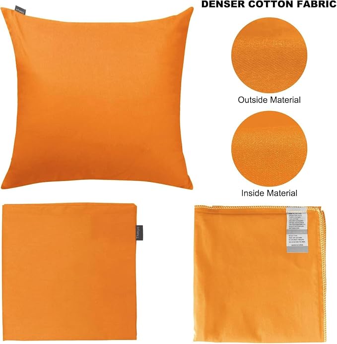 Thmyo 4-Pack 100% Cotton Comfortable Solid Decorative Throw Pillow Case Square - Image 6