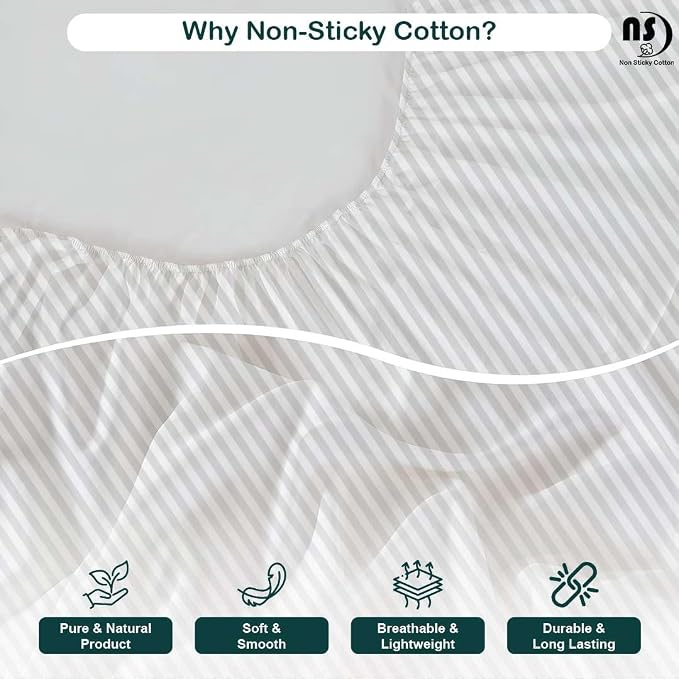 NON Sticky cotton Queen Size Sleeper Sofa Sheets, 4 Piece Egyptian Cotton Bed - Image 4