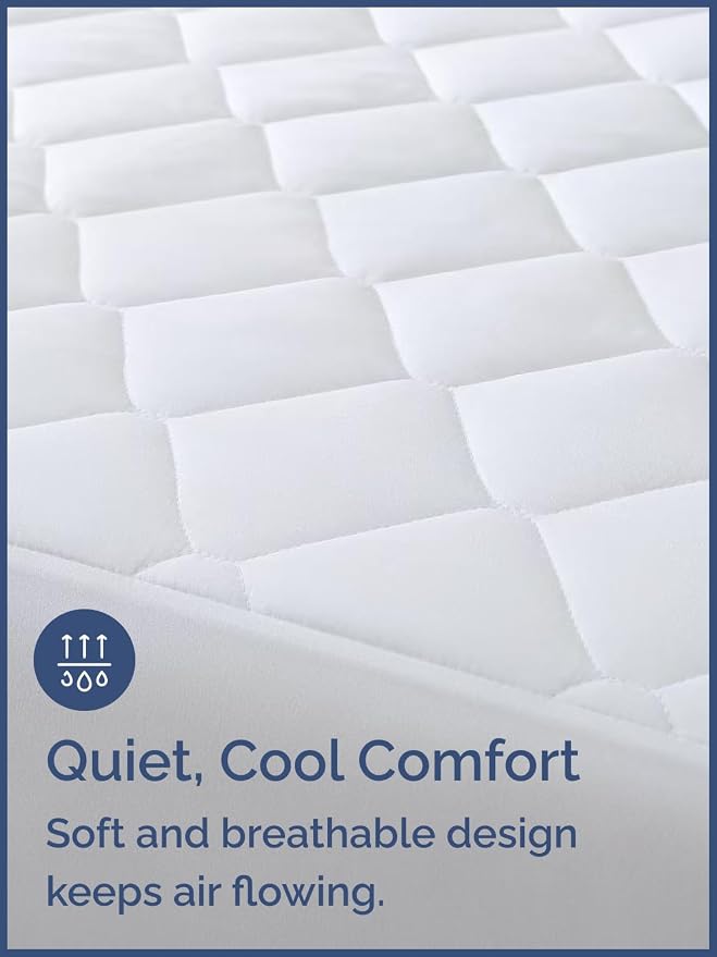 Quilted Fitted Mattress Pad Twin Size - Image 3