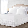 Multi-Ruffle Bed Skirt, Soft Multi Ruffle Bed Skirt Elastic Dust Ruffles by Unknown