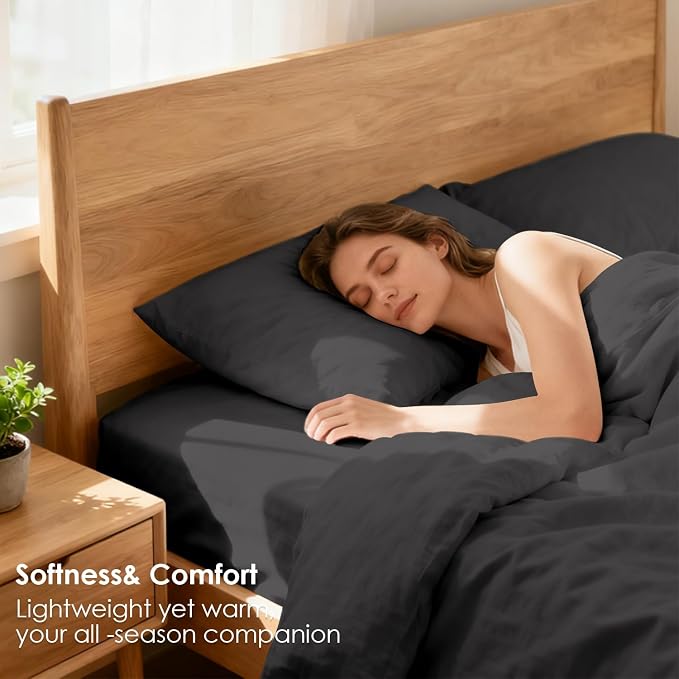 Full Sheet Set - Hotel Luxury 4 Piece Breathable Cooling Full Size Sheet Sets - Image 3