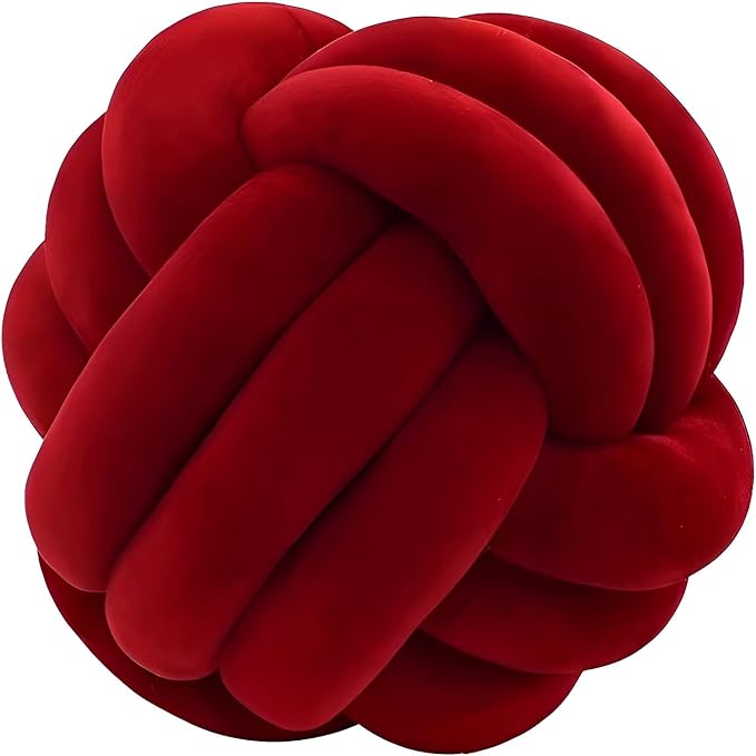 Knot Ball Pillows, Round Throw Pillow Cushion Home Decoration Soft Plush Pillow by KEBAIHUA