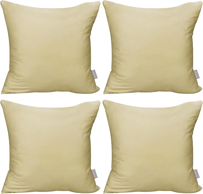 4-Pack 100% Cotton Comfortable Solid Decorative Throw Pillow Case, Thmyo Square by Thmyo