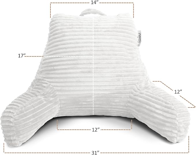 Hearth & Harbor Reading Pillow for Bed Adult – Back Pillow for Sitting in Bed - Image 6