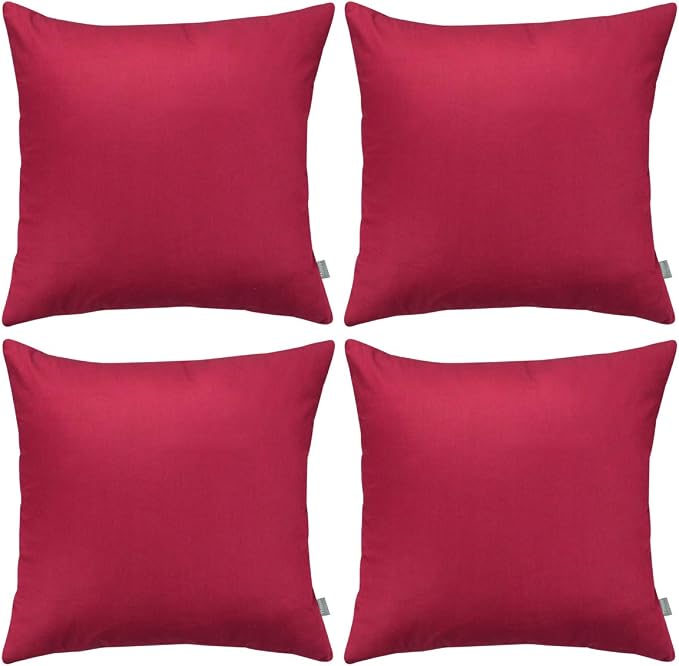 Thmyo 4-Pack 100% Cotton Comfortable Solid Decorative Throw Pillow Case by Thmyo
