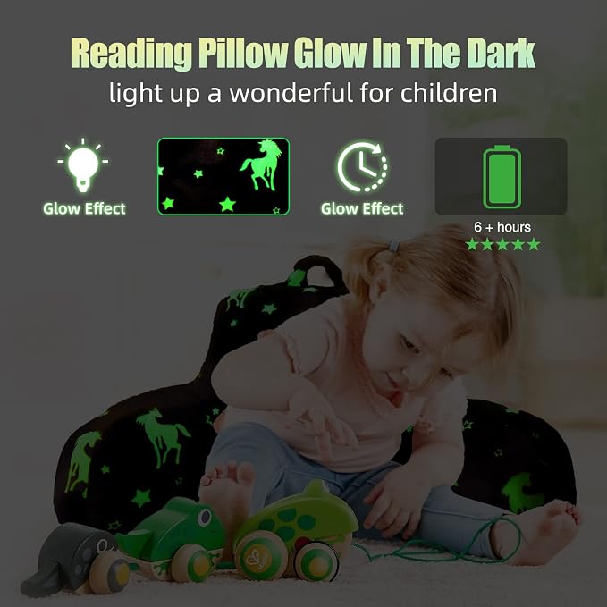 Meeting Story Colorful Unicorn Luminous Reading Pillows Glow in The Dark - Image 2