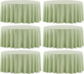 Round Tablecloth 120 Inch 6 Pack Sage Green Tablecloths Washable Decorative by AOCOZHomeLifeMuseum