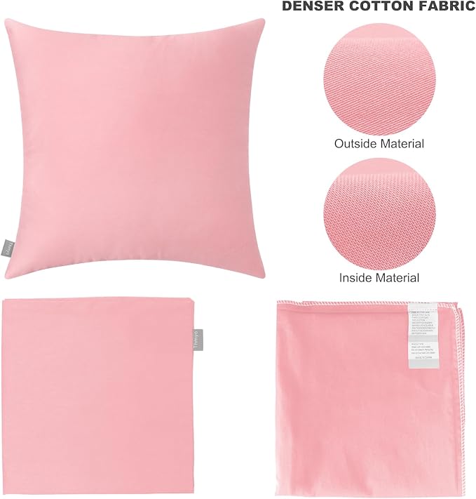 4-Pack 100% Cotton Comfortable Solid Decorative Throw Pillow Case, Thmyo Square - Image 7