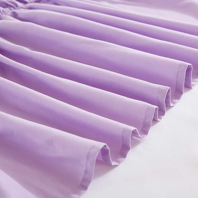 MEILA Wrap Around Bed Skirt Three Fabric Sides Elastic Dust Ruffled 16 Inch - Image 5