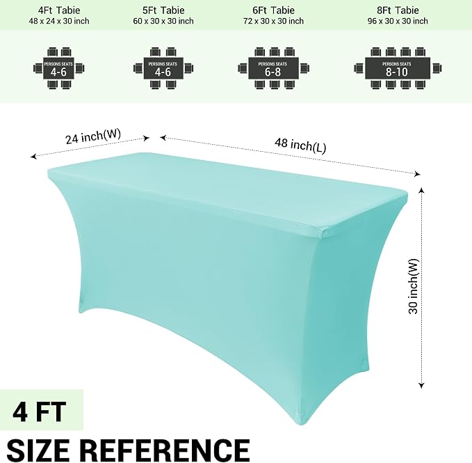 Obstal 4Ft Stretch Spandex Table Cover - Image 4