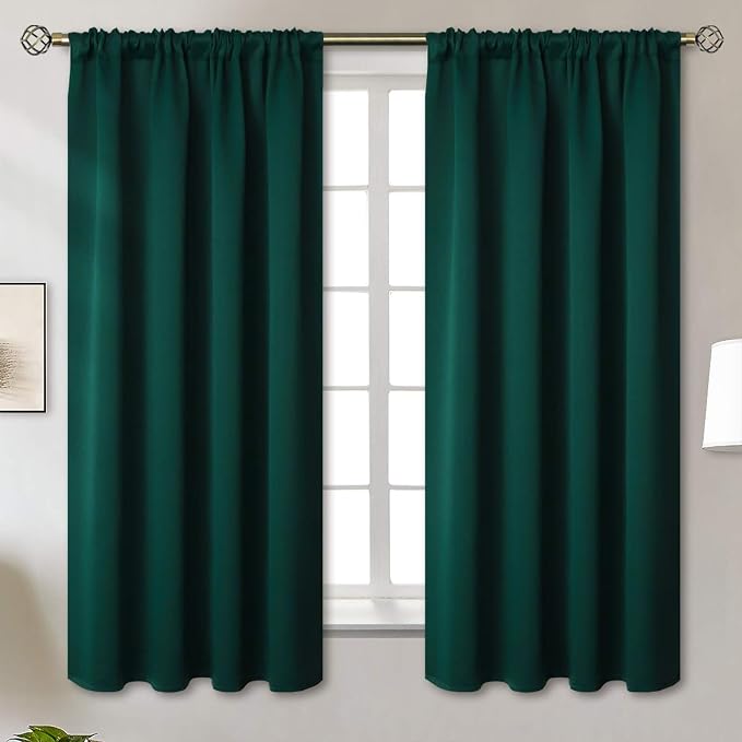 BGment Emerald Green Blackout Curtains 63 Inches Length by BGment