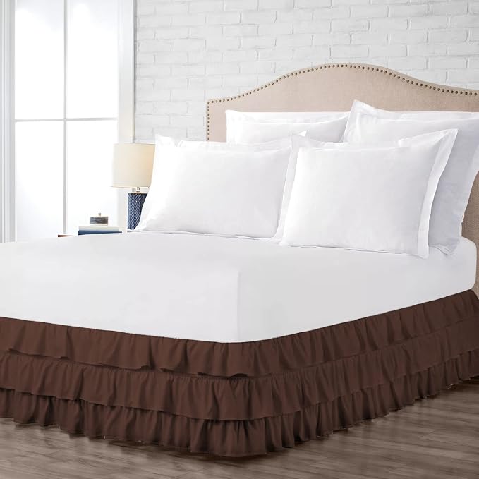 Multi-Ruffle Bed Skirt, Soft Multi Elastic Dust Ruffles - Image 3