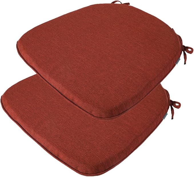Outdoor Chair Cushions Set of 2, Patio Seat Cushion 17"x16"x2", U-Shaped Dining by FUNHOME