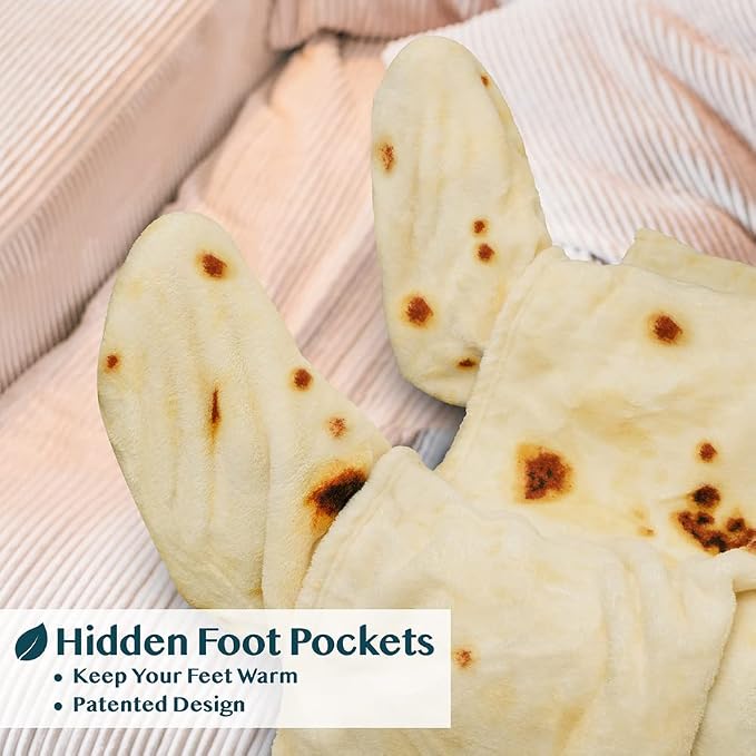 PAVILIA Fleece Blanket with Sleeves, Foot Pockets - Image 2