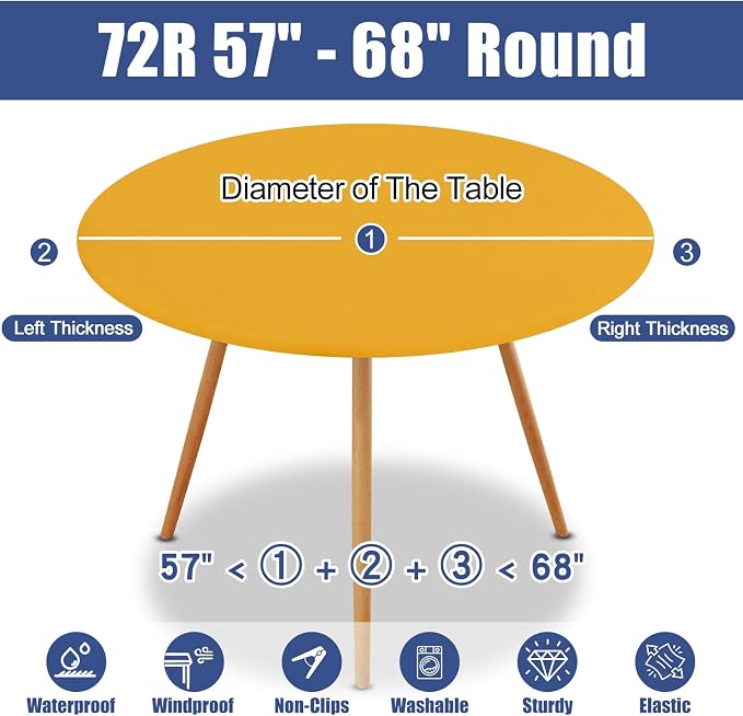 Round Spandex Tablecloth, Elastic Fitted Waterproof Tablecloths - Image 8