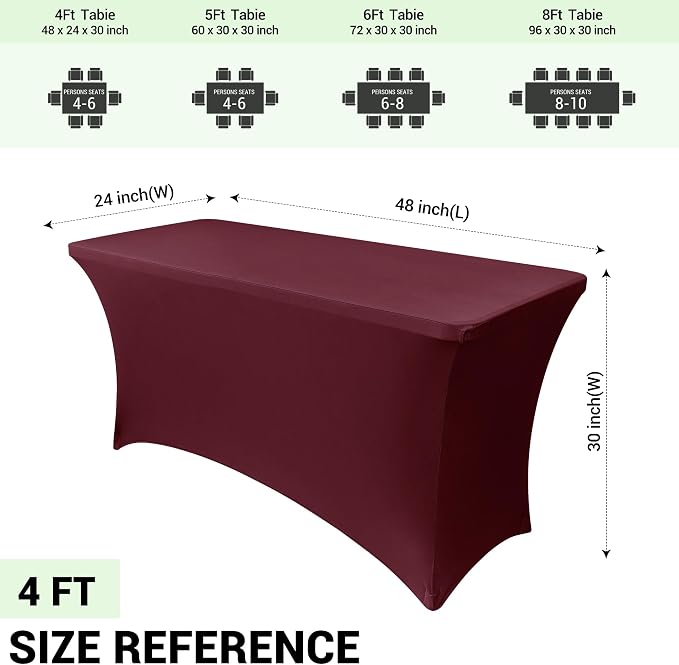 Obstal 4Ft Stretch Spandex Table Cover - Image 4