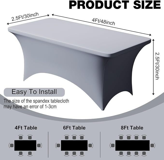 Trlyc 1 Pack 4FT Spandex Table Cloth - Image 4