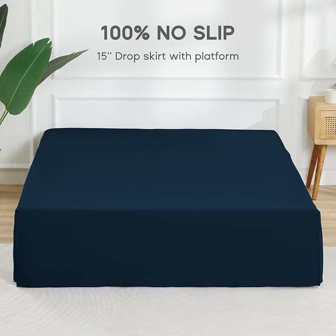 SONIVE Twin Bed Skirt, Classic Tailored Easy Fit Brushed Microfiber Skirts - Image 3