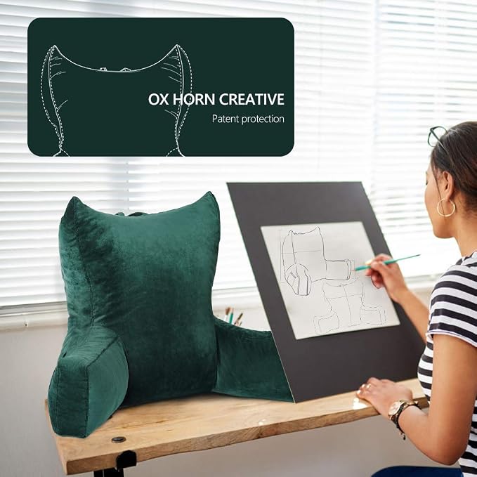 Neustern Reading Pillow for Sitting in Bed Adult, Back Pillow for Bed Shredded - Image 2