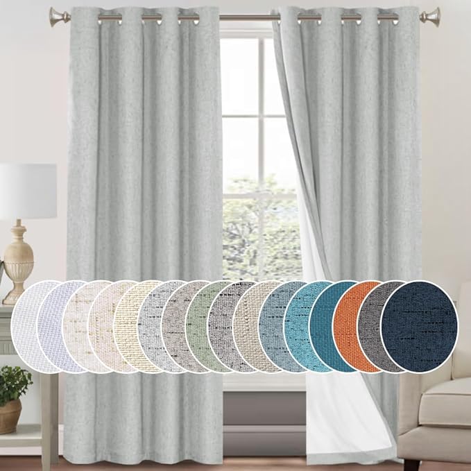 PrinceDeco 100% Blackout Linen Curtains by PrinceDeco