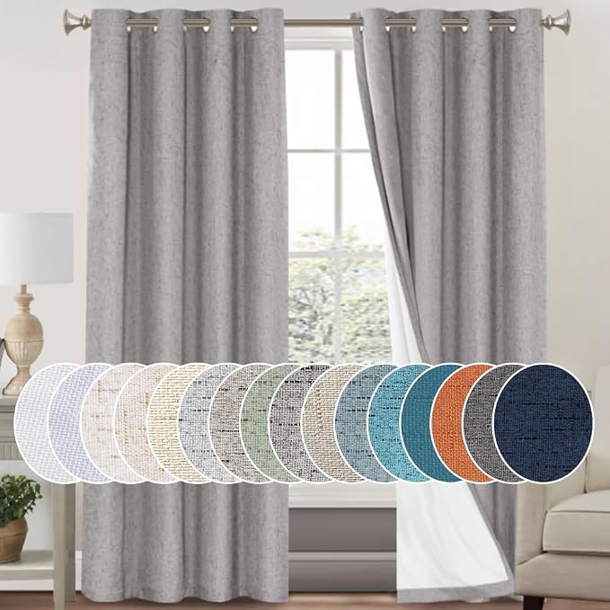 PrinceDeco Blackout Curtains for Bedroom 100% Blackout Thermal Insulated by PrinceDeco
