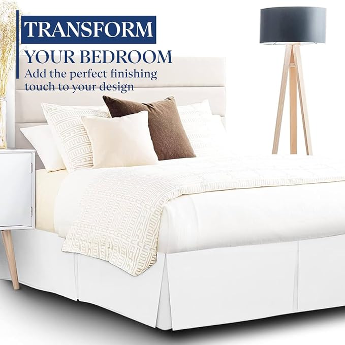 SKY BEDDINGS Luxury Pleated King Bed Skirt - Image 2
