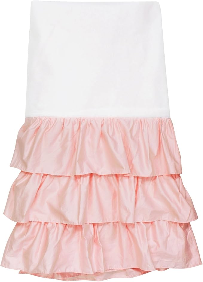 Brandream Blush Pink Shabby Chic Girl Ruffled Crib Bed Skirt Dust Ruffle Triple - Image 4