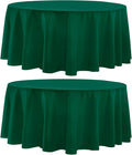 Round Tablecloth 2 Pack 108 Inch Dark Green Tablecloths Washable Decorative by AOCOZHomeLifeMuseum