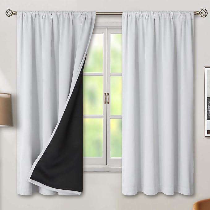 BGment Greyish White Thermal Insulated Blackout Curtains by BGment