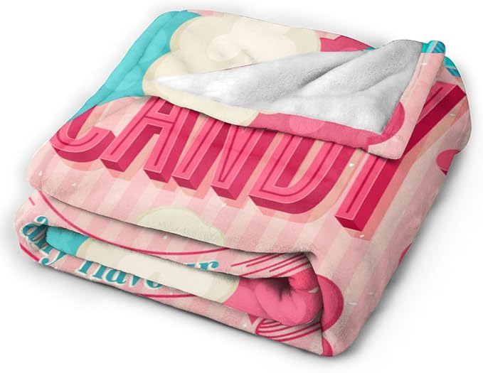 HGOD DESIGNS Candy Throw Blanket Sweet and Colorful Candy Pink Blanket Super - Image 4