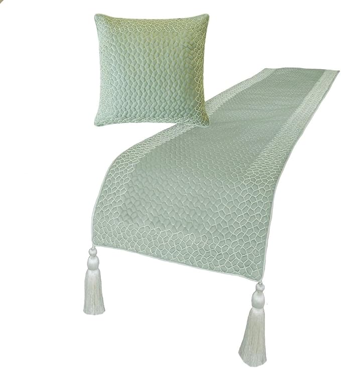 The HomeCentric King/Queen/Twin Blue Decorative Queen 74"x18" Bed Runner - Image 4