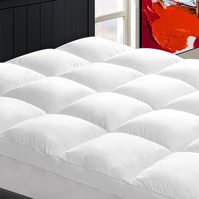 Mattress Topper Twin XL for Back Pain, Extra Thick Mattress Pad Cover, Plush by CHOPINMOON