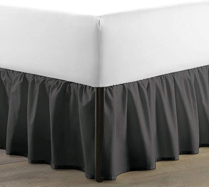 SKY BEDDINGS - King Size Ruffled Bed Skirt - 16 Inch Drop Dust Ruffle Bed Skirt by SKYBEDDINGS