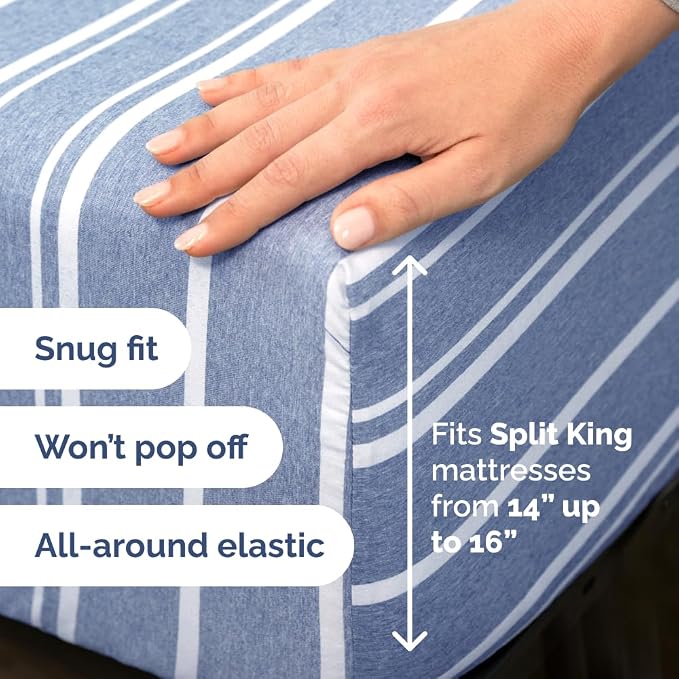 Split Head King Sheet Set – 4 Piece Flex Split Top King Sheets - Image 4