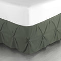 Nestl Olive Green Bed Skirt Full Size, Pinch Pleat Full Bed Skirt, Olive Green by Nestl