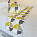 The HomeCentric King/Queen/Twin Yellow & Grey Luxury Twin 53"x18" Bed Runner by TheHomeCentric