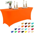 IVAPUPU 4FT Table Cloth for Rectangular Fitted Events Stretch Orange Table by IVAPUPU