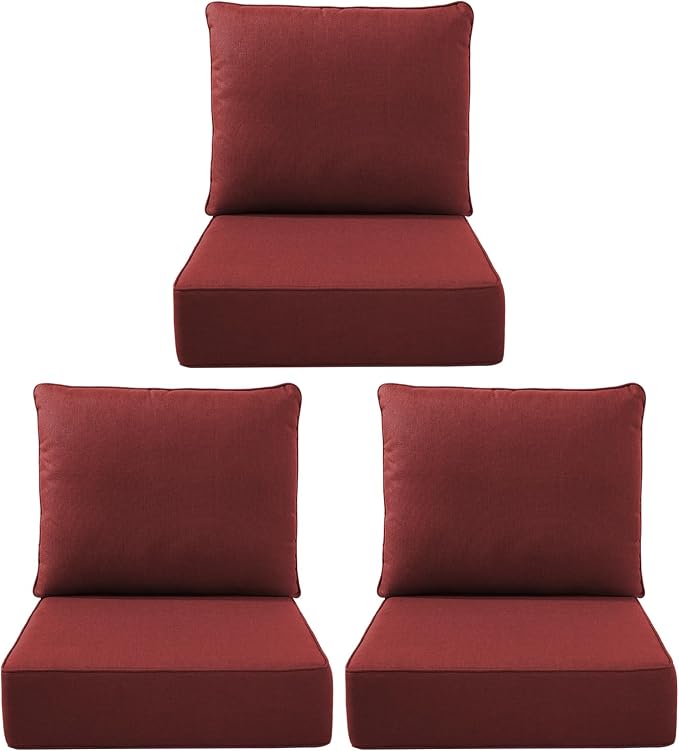 Luxury Outdoor Seat Cushion Set-22 x 24 x 6 Inch Outdoor Chair Cushions by NatureComfyOutdoorFurniture