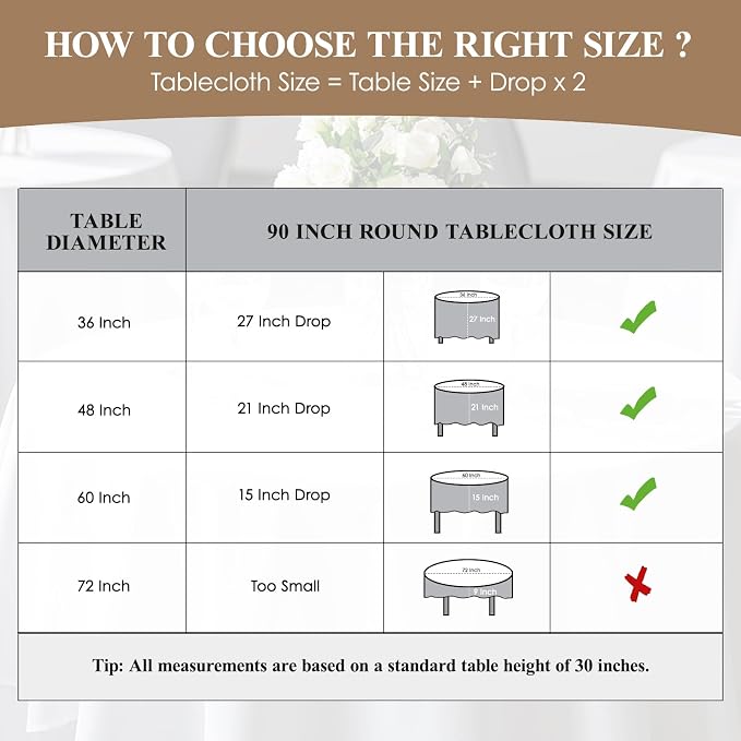 Round Tablecloth 2 Pack 90 Inch Sage Green Tablecloths Washable Decorative - Image 2