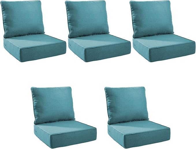 Outdoor Cushion Set for Furniture Patio Furniture, UV Resistant, Water Resistant by PLANNTONNEO