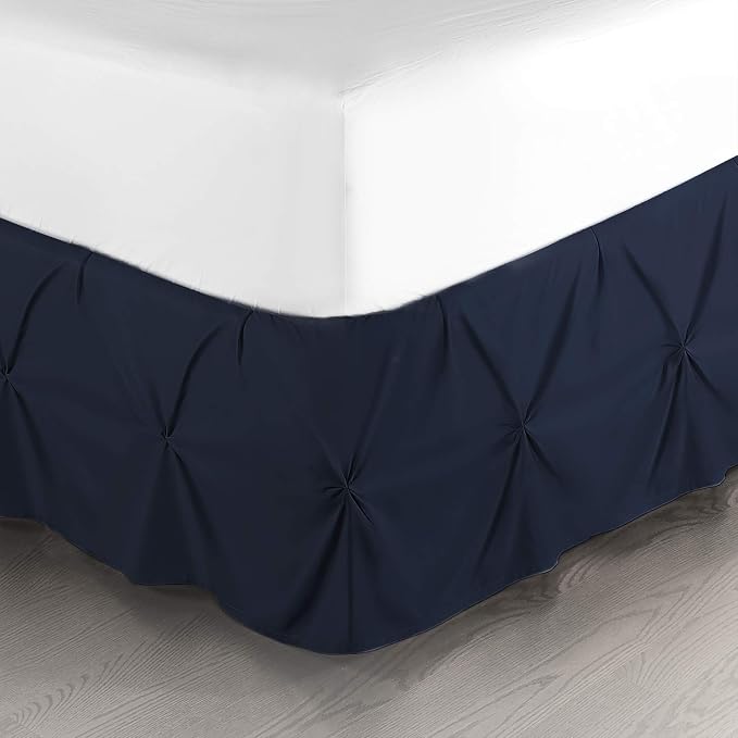 Nestl Navy Blue Bed Skirt by Nestl