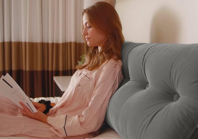 Triangular Reading Bed Rest Pillow Large Bolster Cushion Headboard Backrest - Image 2