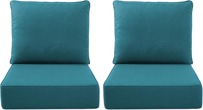 Luxury Outdoor Seat Cushion Set-22 x 24 x 6 Inch Outdoor Chair Cushions by NatureComfyOutdoorFurniture