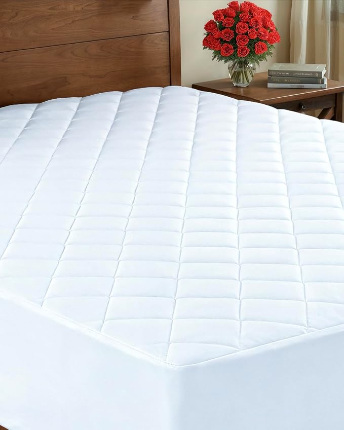 Quilted Fitted Mattress Pad King Size by CGKUnlimited
