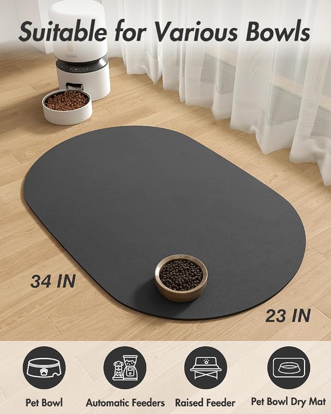 Absorbent Dog Food Mat-Dog Mat for Food and Water Bowl, Quick Dry Pet Food Mat - Image 7